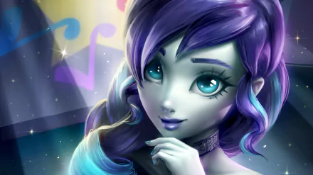 blue eyes purple hair woman artistic HD Desktop Wallpaper | Background Image