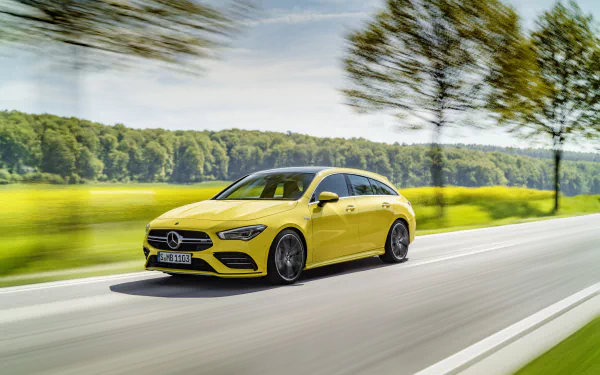 yellow car car Mercedes-Benz vehicle Mercedes-Benz CLA-Class HD Desktop Wallpaper | Background Image