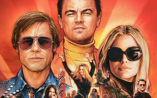 Sharon Tate Rick Dalton Cliff Booth Leonardo Dicaprio Brad Pitt Margot Robbie movie Once Upon A Time In Hollywood HD Desktop Wallpaper | Background Image