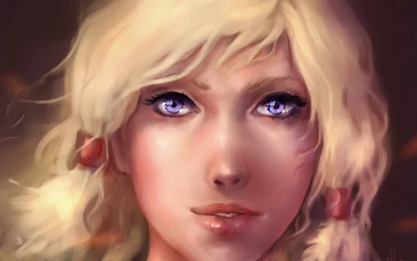 purple eyes portrait woman artistic HD Desktop Wallpaper | Background Image