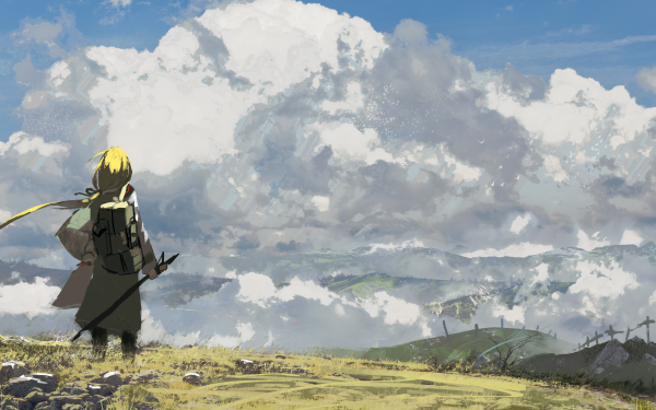 anime landscape wallpaper with the right lifted 3840x1080
