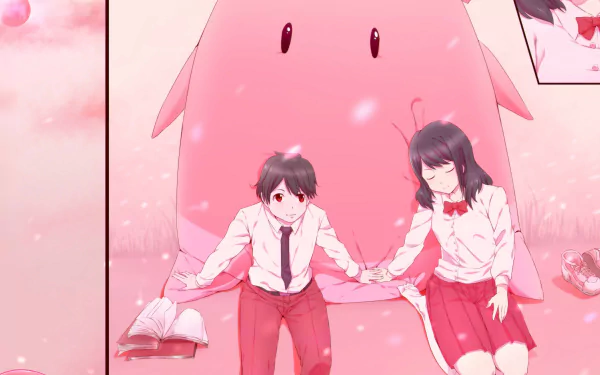 Kotarō Azumi Akane Mizuno Anime Tsuki ga Kirei HD Desktop Wallpaper | Background Image