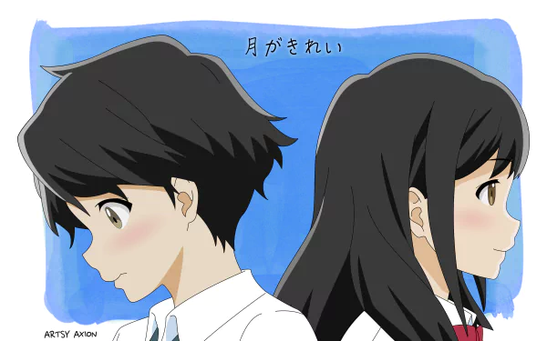 Akane Mizuno Kotarō Azumi Anime Tsuki ga Kirei HD Desktop Wallpaper | Background Image