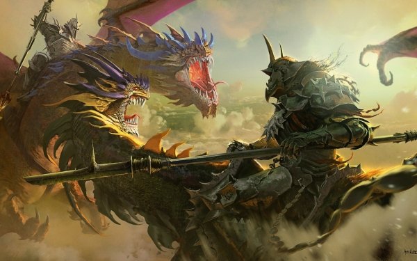 Fantasy Battle Dragon Warrior HD Wallpaper | Background Image