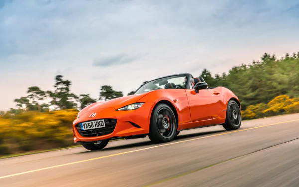 orange car car Mazda vehicle Mazda MX-5 HD Desktop Wallpaper | Background Image