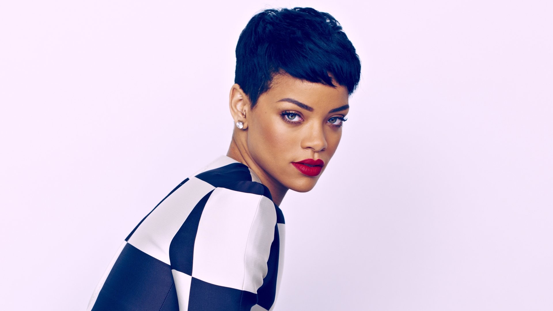 Download Barbadian Black Hair Short Hair Lipstick Singer Music Rihanna 4k Ultra HD Wallpaper