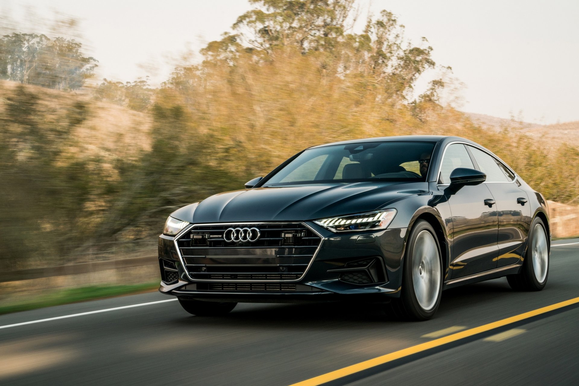 Download Black Car Car Audi Vehicle Audi A7 4k Ultra HD Wallpaper