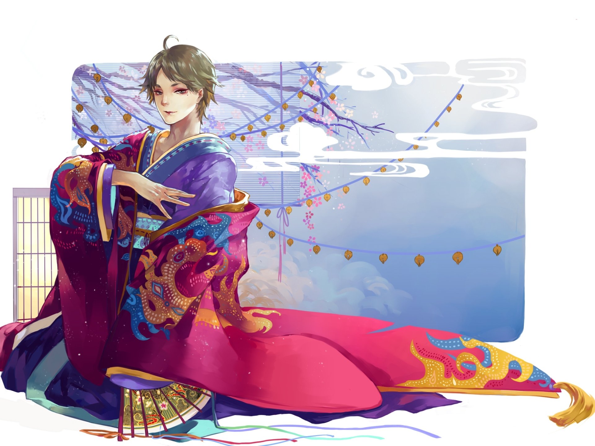 Download Kimono Kōshi Sugawara Anime Haikyū!! HD Wallpaper