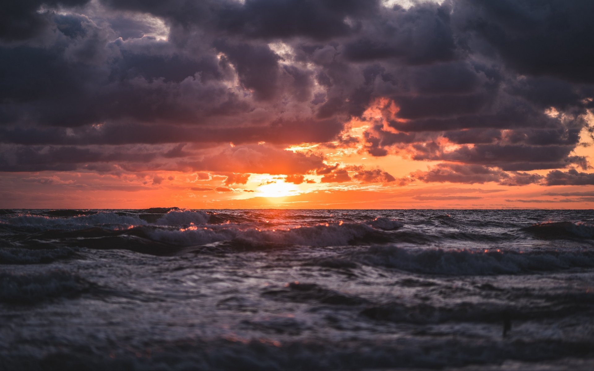 Download Horizon Cloud Sunset Sea Nature Ocean  4k Ultra HD Wallpaper