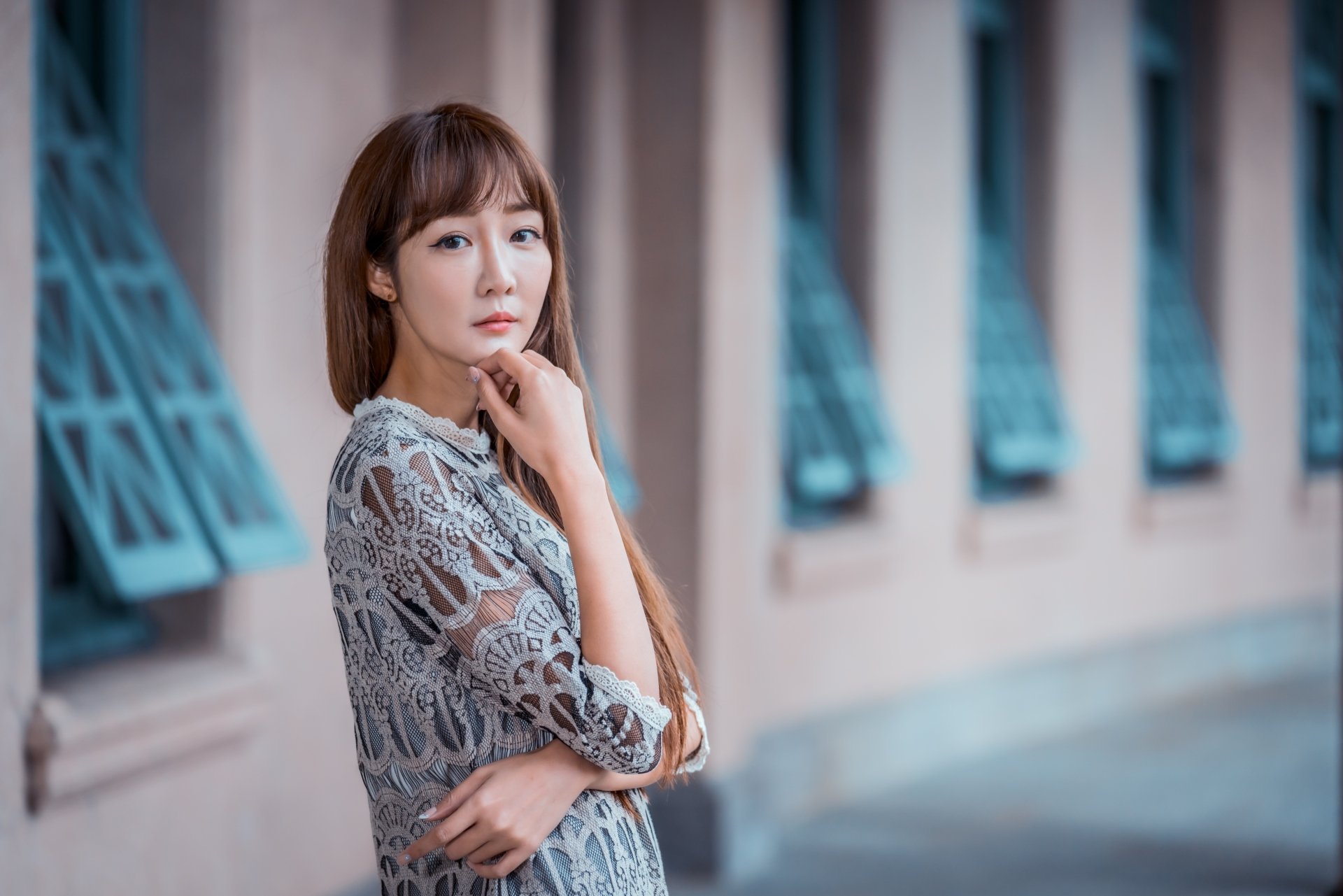 Download Long Hair Brunette Depth Of Field Model Woman Asian 4k Ultra HD Wallpaper