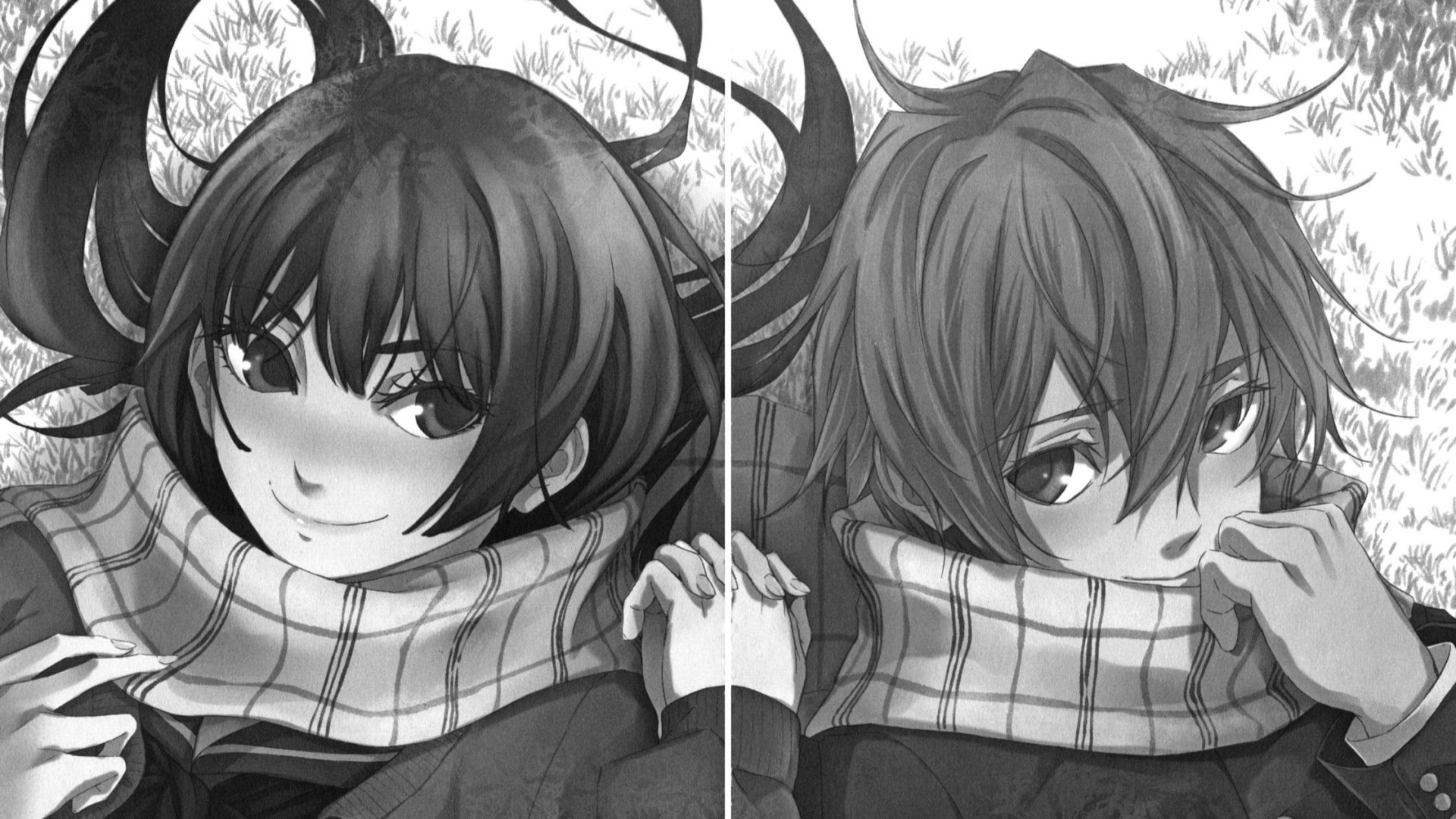 Download Black & White Teiichi Niiya Yuuko Kanoe Anime Tasogare Otome X Amnesia Black And White Anime HD Wallpaper