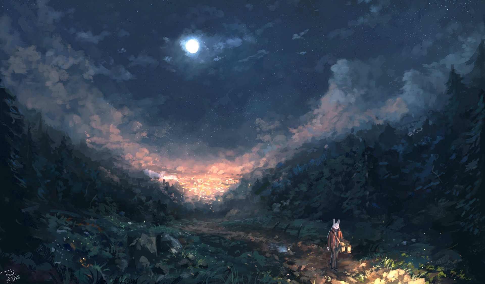 Silver-Moon Guardian — Fantasy Animal 2K Quad-HD Wallpaper by Tommy ...
