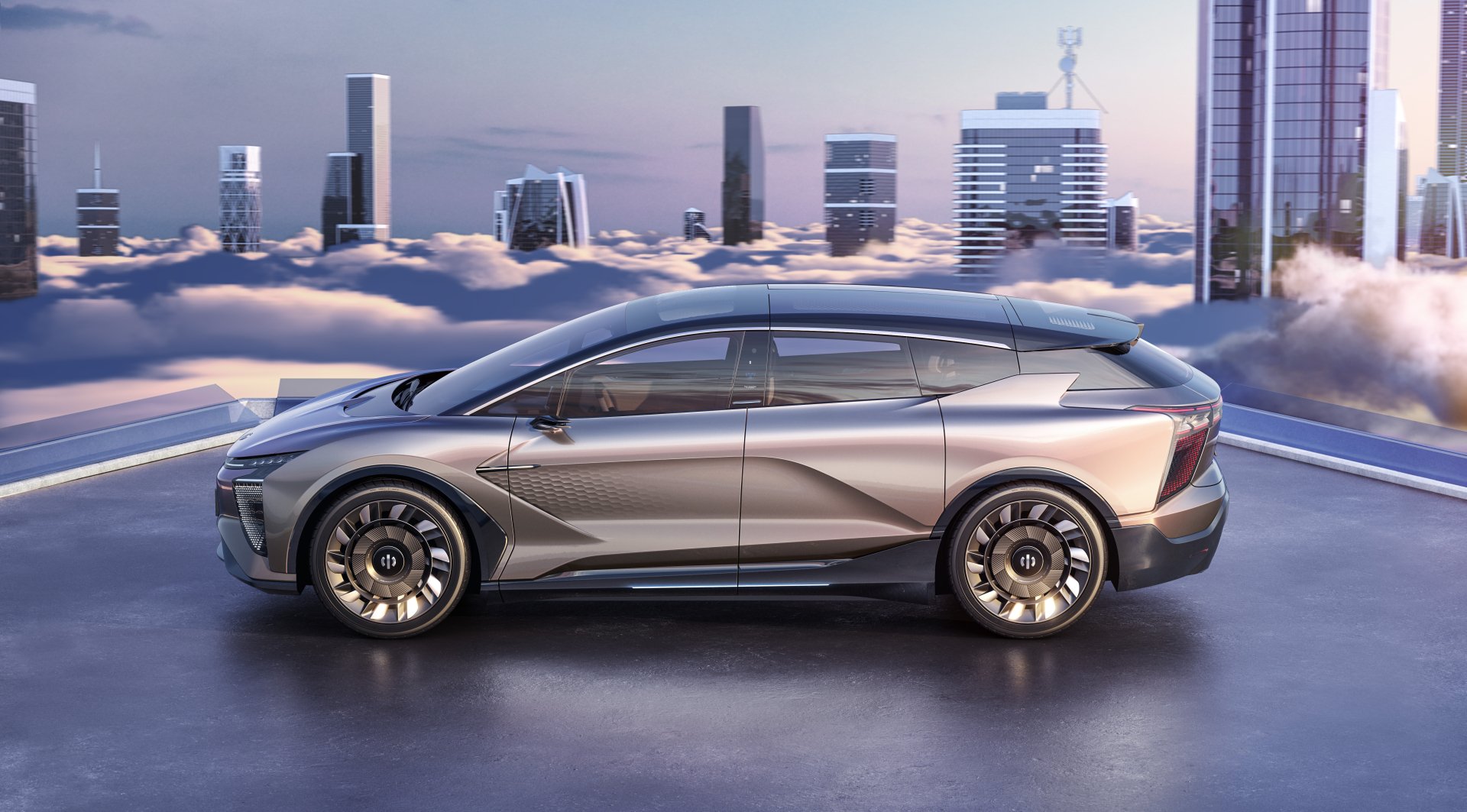 Download Electric Car SUV Human Horizons Vehicle Human Horizons HiPhi 1 4k Ultra HD Wallpaper