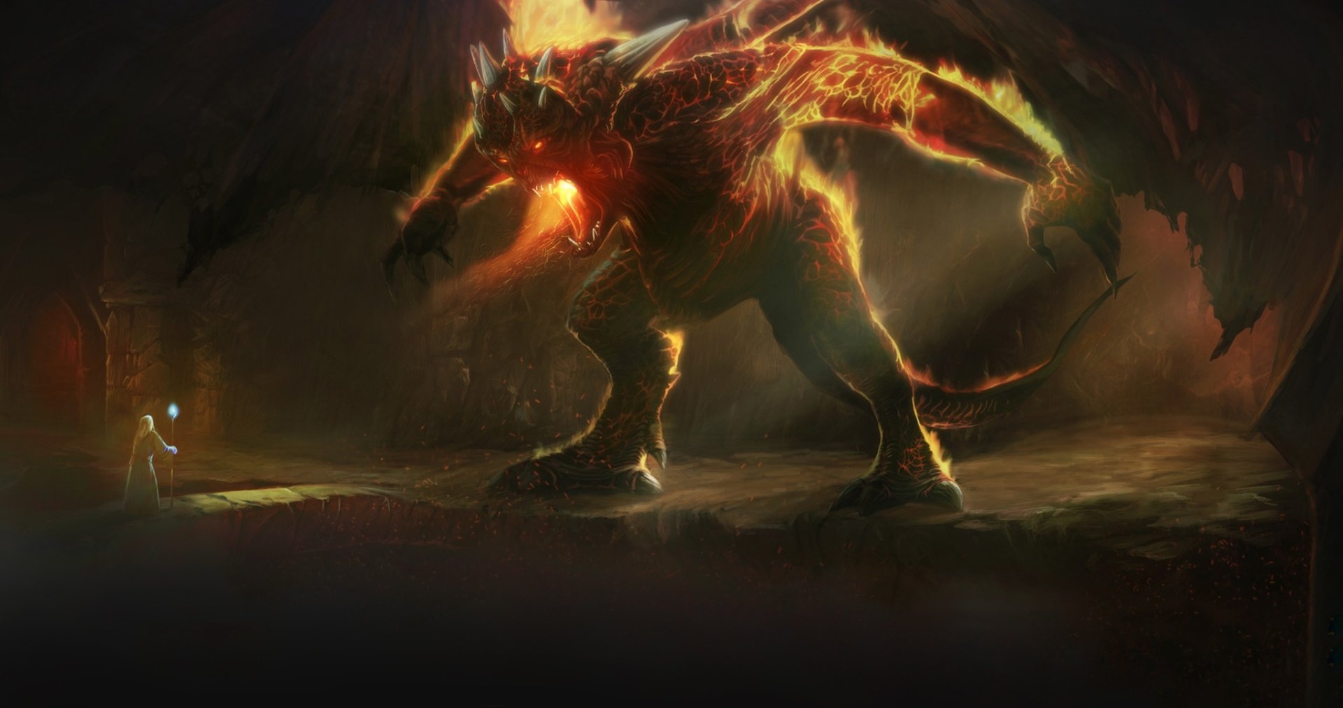 Download Balrog (Lord Of The Rings) Wizard Demon Gandalf Fantasy The Lord Of The Rings HD Wallpaper by David Laguens