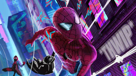Spider-Man Noir Miles Morales spider man movie Spider-Man: Into The Spider-Verse HD Desktop Wallpaper | Background Image
