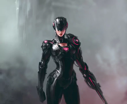 woman warrior Sci Fi cyborg HD Desktop Wallpaper | Background Image