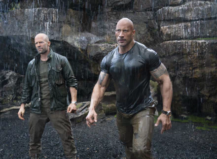 Luke Hobbs Jason Statham Dwayne Johnson Deckard Shaw movie Fast & Furious Presents: Hobbs & Shaw HD Desktop Wallpaper | Background Image