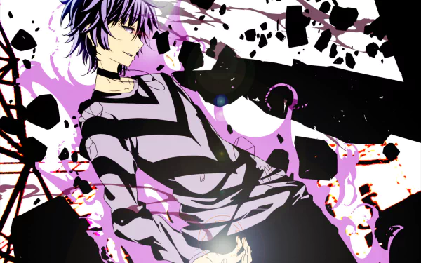 HD PC desktop wallpaper featuring Accelerator from A Certain Magical Index, showcasing dynamic anime art with bold black and purple energy effects.