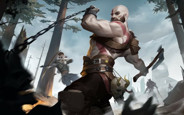 Video Game God of War (2018) God of War Kratos Atreus Axe Mimir HD Wallpaper | Background Image
