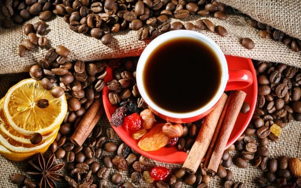 Food Coffee Cup Coffee Beans Cinnamon Still Life Drink HD Wallpaper | Background Image