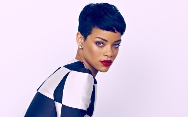 Music Rihanna Singer Lipstick Short Hair Black Hair Barbadian HD Wallpaper | Background Image