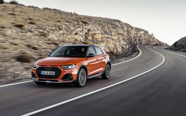 compact car orange car car Audi vehicle Audi A1 HD Desktop Wallpaper | Background Image
