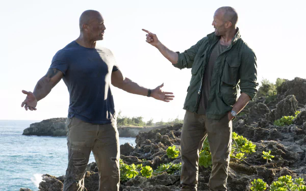 Luke Hobbs Jason Statham Dwayne Johnson Deckard Shaw movie Fast & Furious Presents: Hobbs & Shaw HD Desktop Wallpaper | Background Image