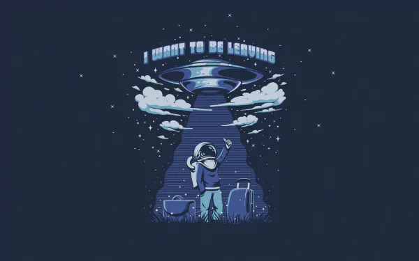 hitchhiking astronaut minimalist Sci Fi UFO HD Desktop Wallpaper | Background Image