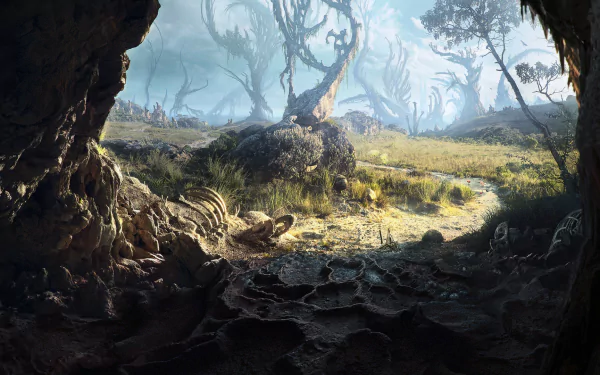 dirt tree fantasy landscape fantasy landscape HD Desktop Wallpaper | Background Image