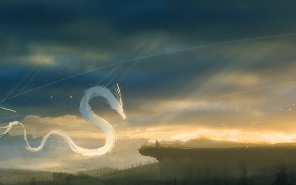 Fantasy Dragon Sky Landscape HD Wallpaper | Background Image