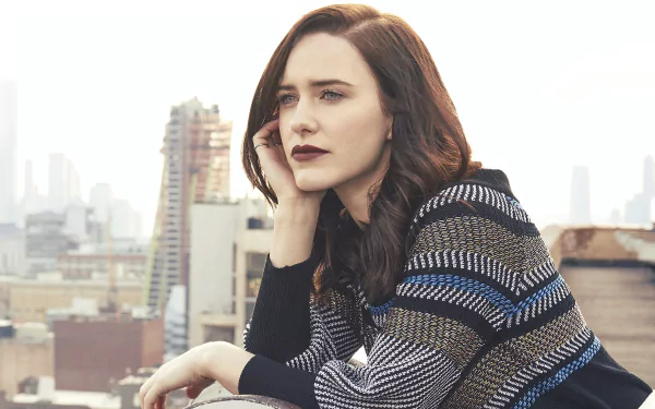 brunette lipstick American actress Celebrity Rachel Brosnahan HD Desktop Wallpaper | Background Image
