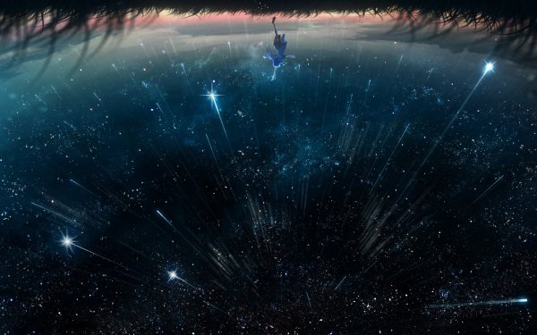 Anime Original Starry Sky Shooting Star Grass HD Wallpaper | Background Image