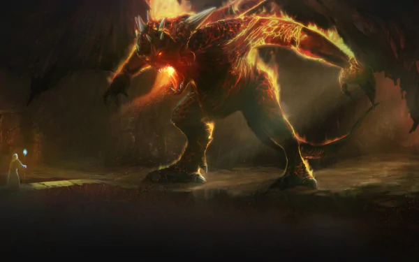Balrog (Lord Of The Rings) wizard demon Gandalf fantasy The Lord Of The Rings HD Desktop Wallpaper | Background Image