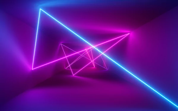 A cyberpunk-inspired 4K Ultra HD PC wallpaper featuring a purple tunnel illuminated by neon blue and pink geometric light patterns, tagged with Huawei artistic style.