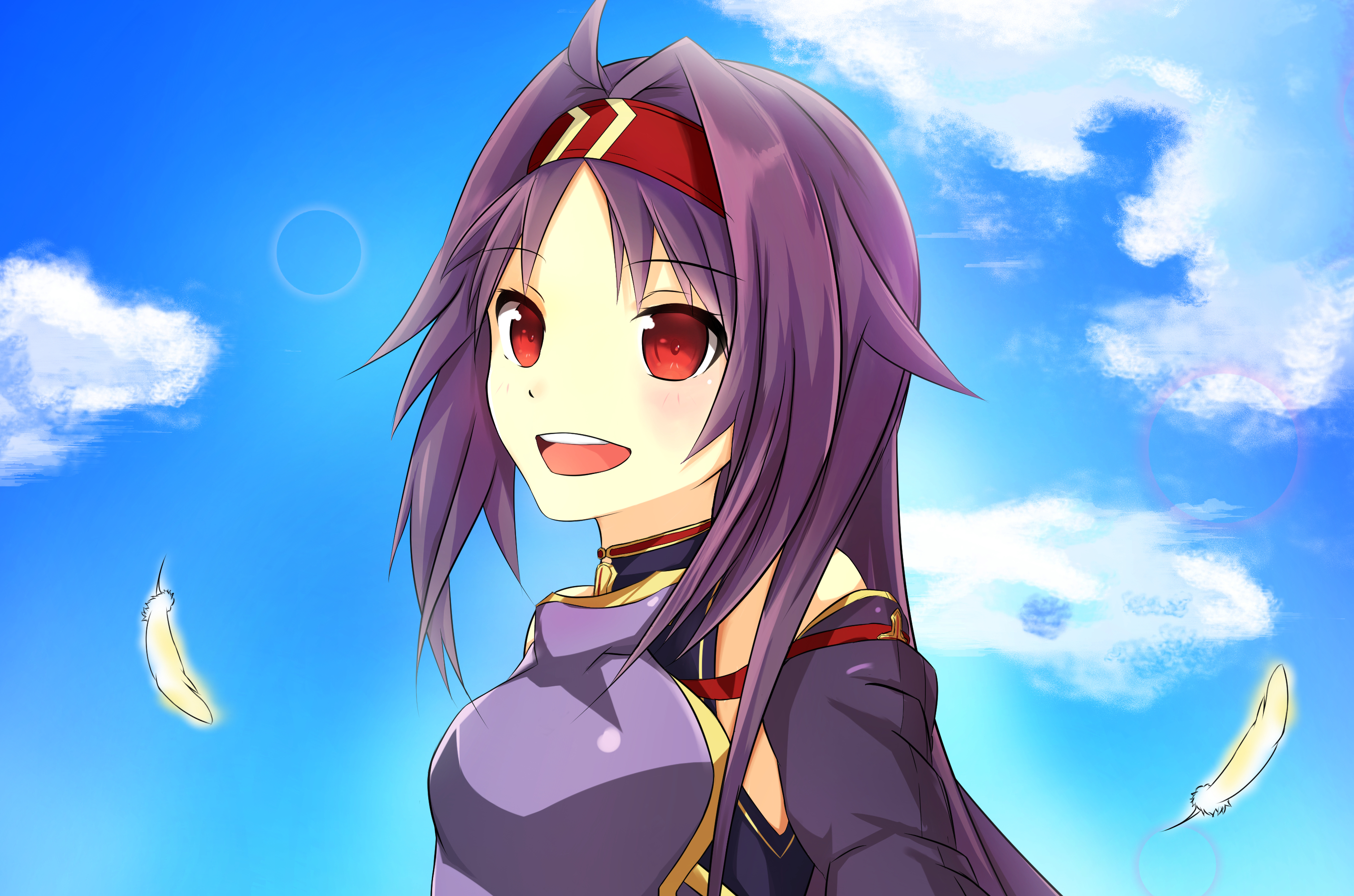 Yuuki, anime, art, online, purple, sword, HD phone wallpaper