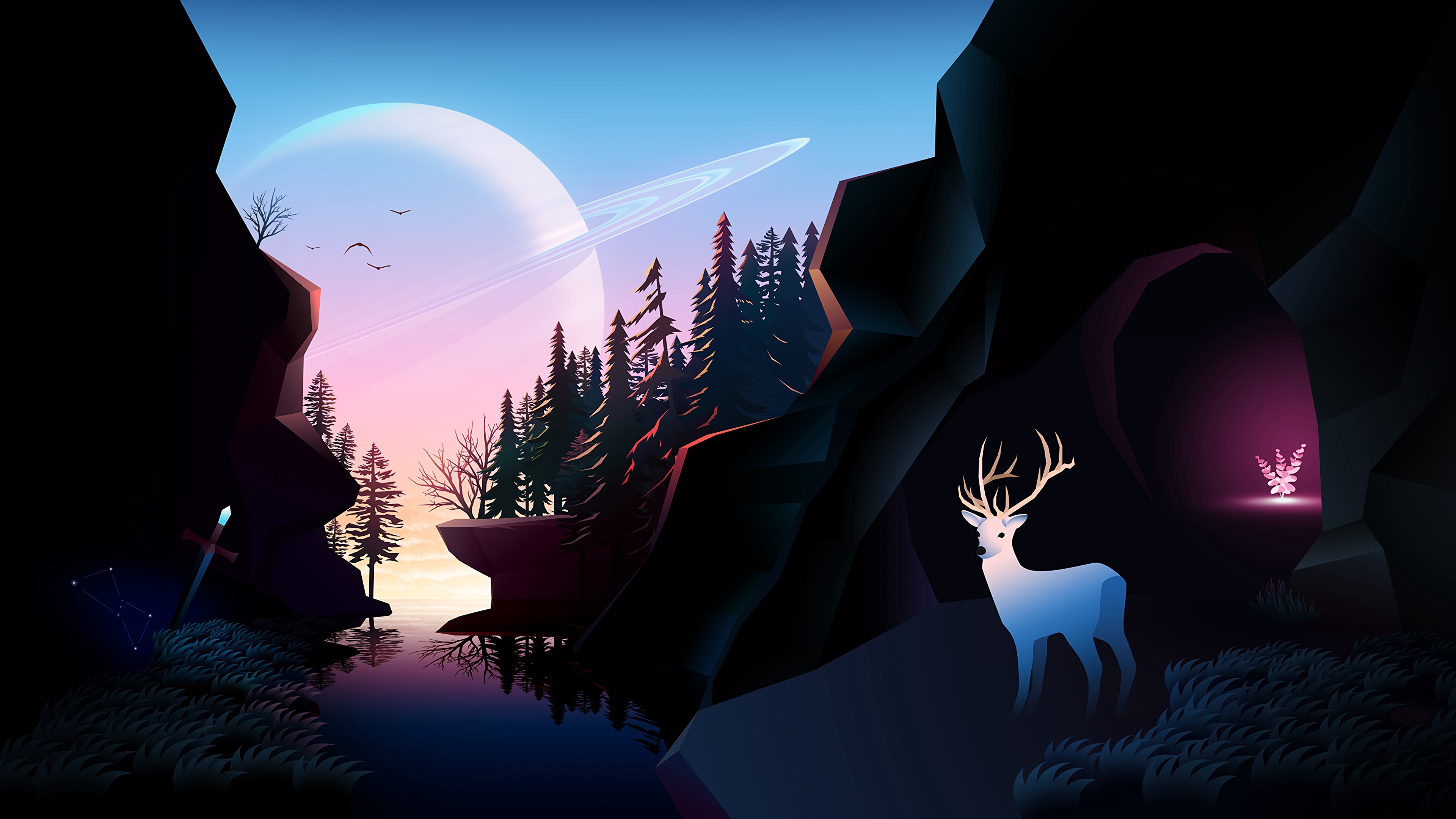 Fantasy Deer 4k Ultra HD Wallpaper