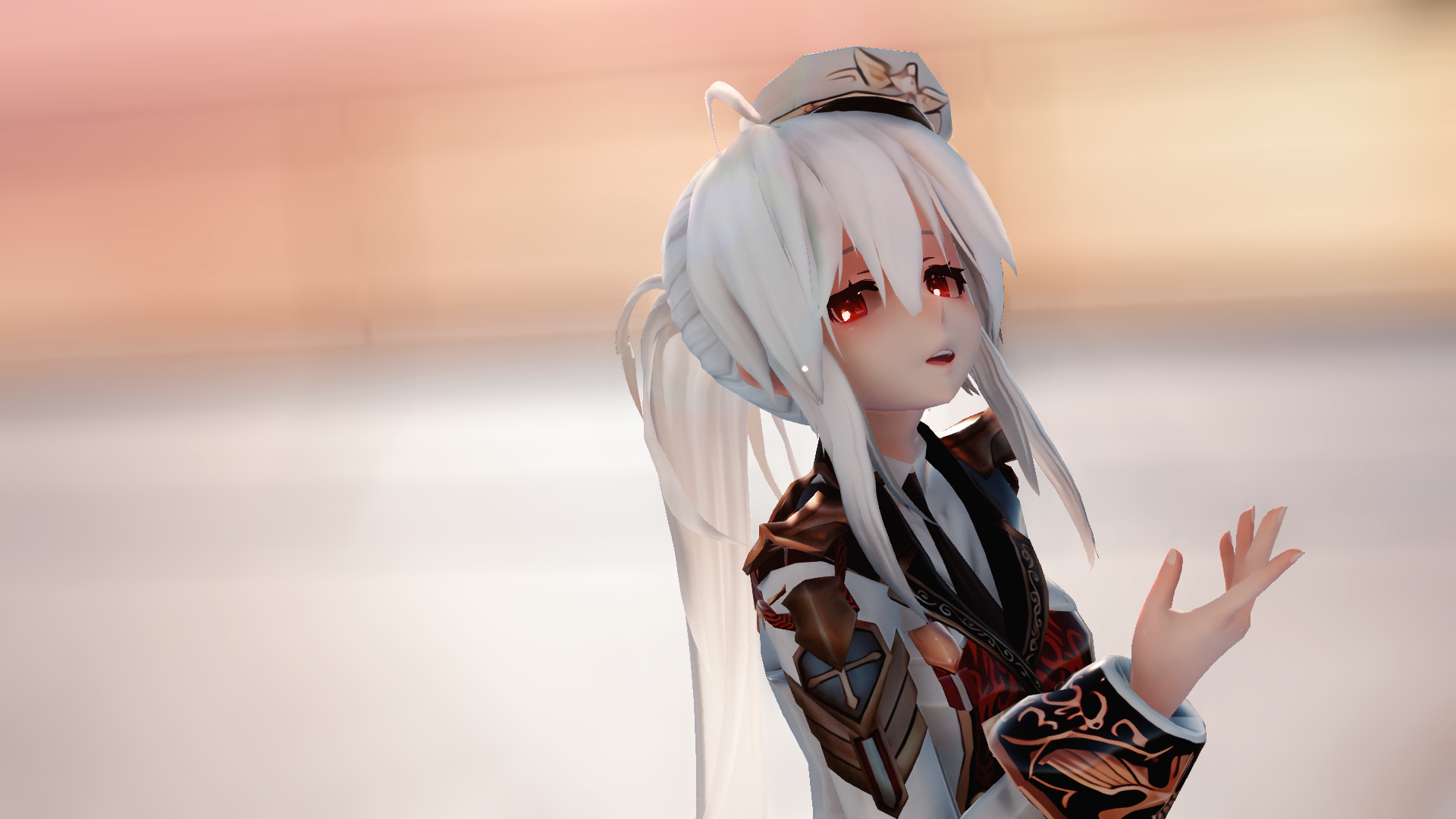 Download Red Eyes White Hair Anime Original HD Wallpaper by 花间半盘棋