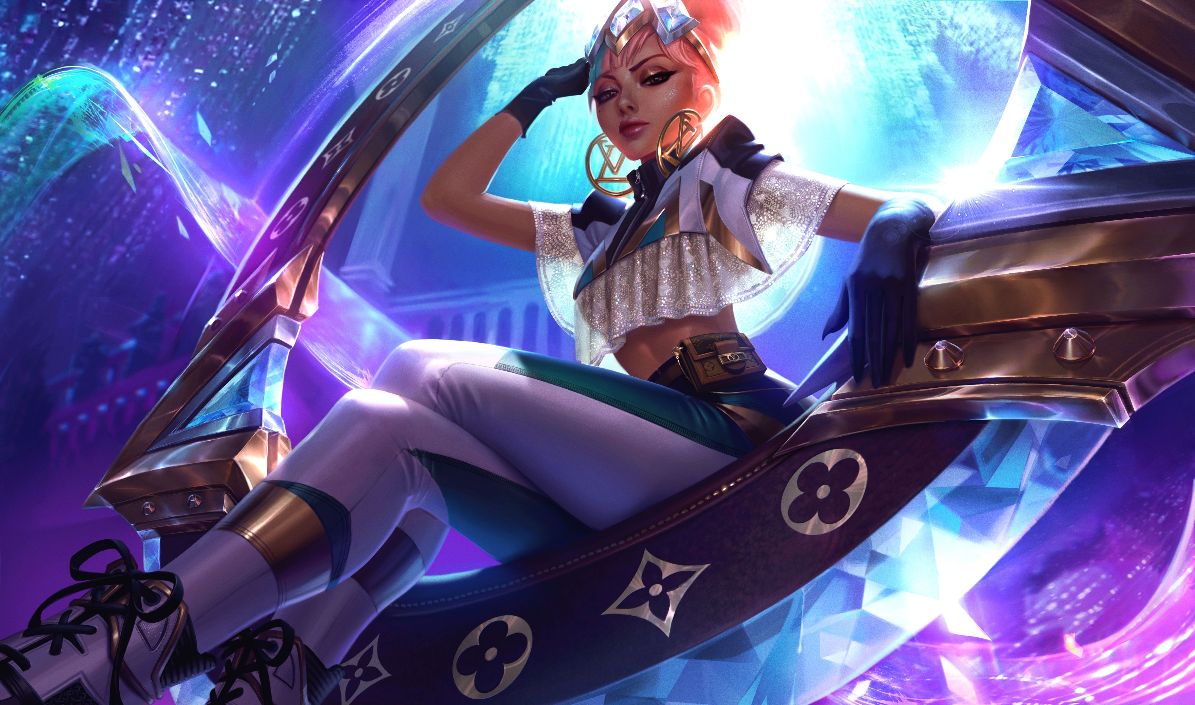 Qiyana Prestige True Damage skin Splashart by Jessica Oyhenart