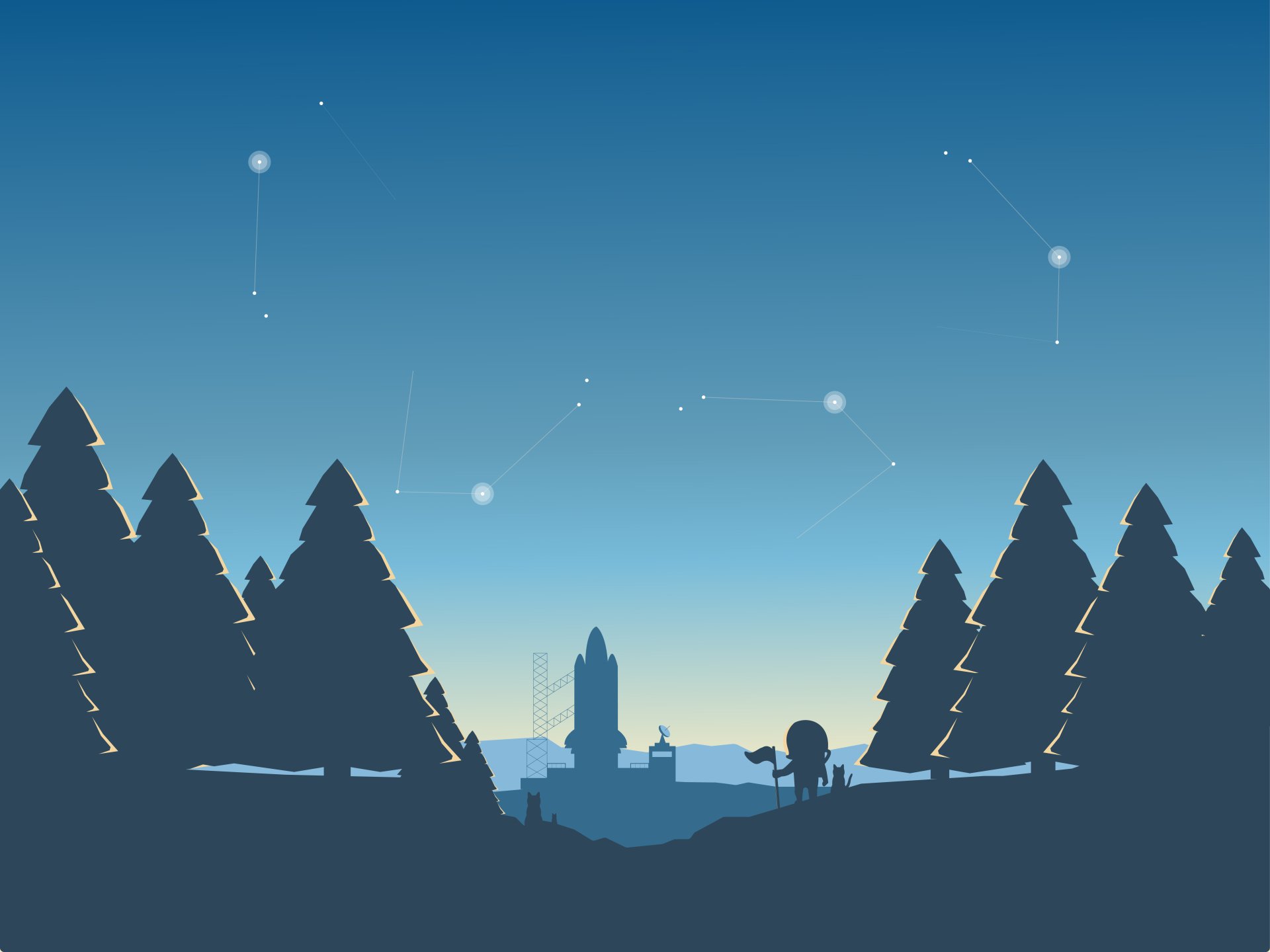 Download Minimalist Tree Space Shuttle Sci Fi Astronaut 8k Ultra HD Wallpaper