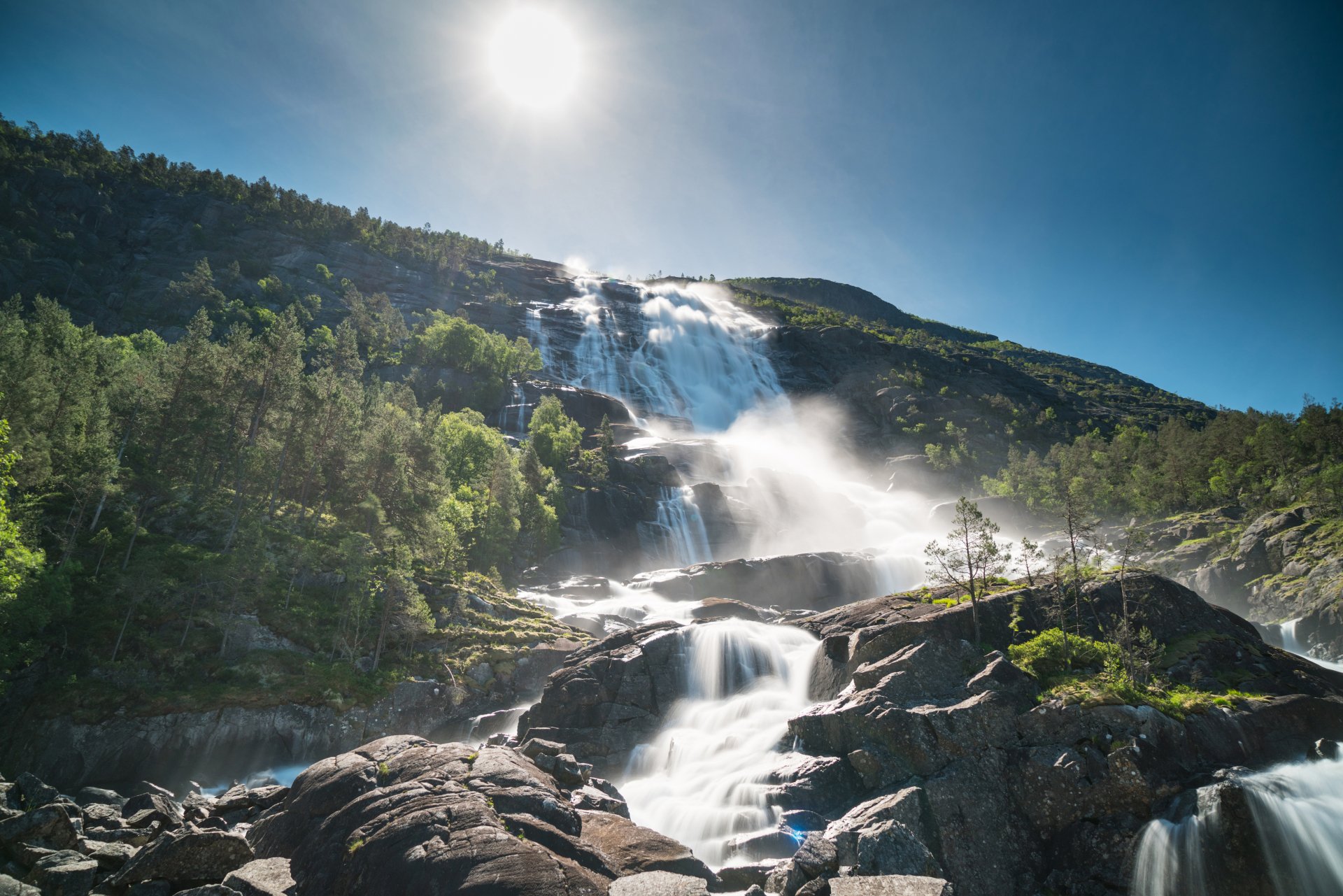 Download Norway Nature Waterfall 4k Ultra HD Wallpaper
