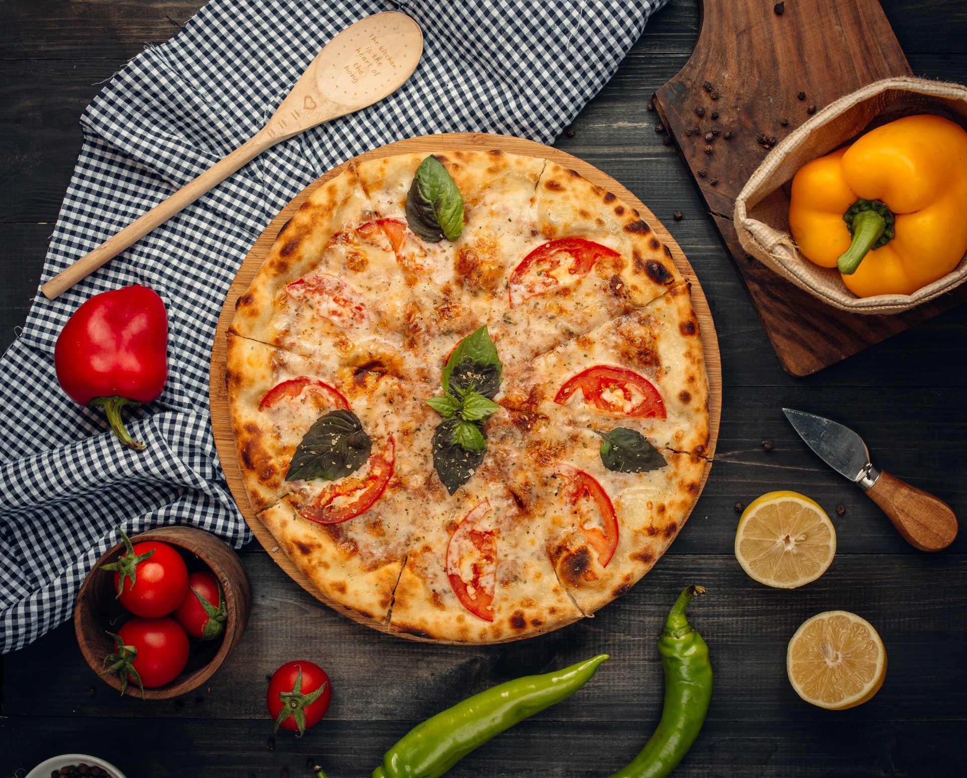 Download Still Life Tomato Pepper Food Pizza 4k Ultra HD Wallpaper