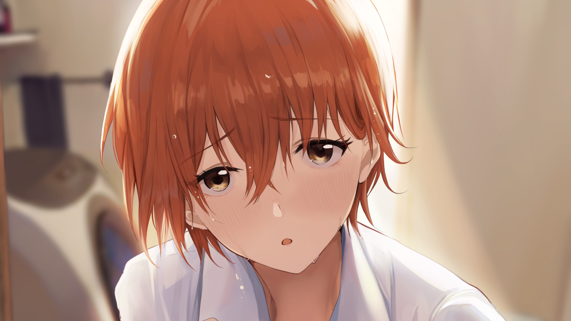 Download Brown Eyes Orange Hair Anime Original HD Wallpaper