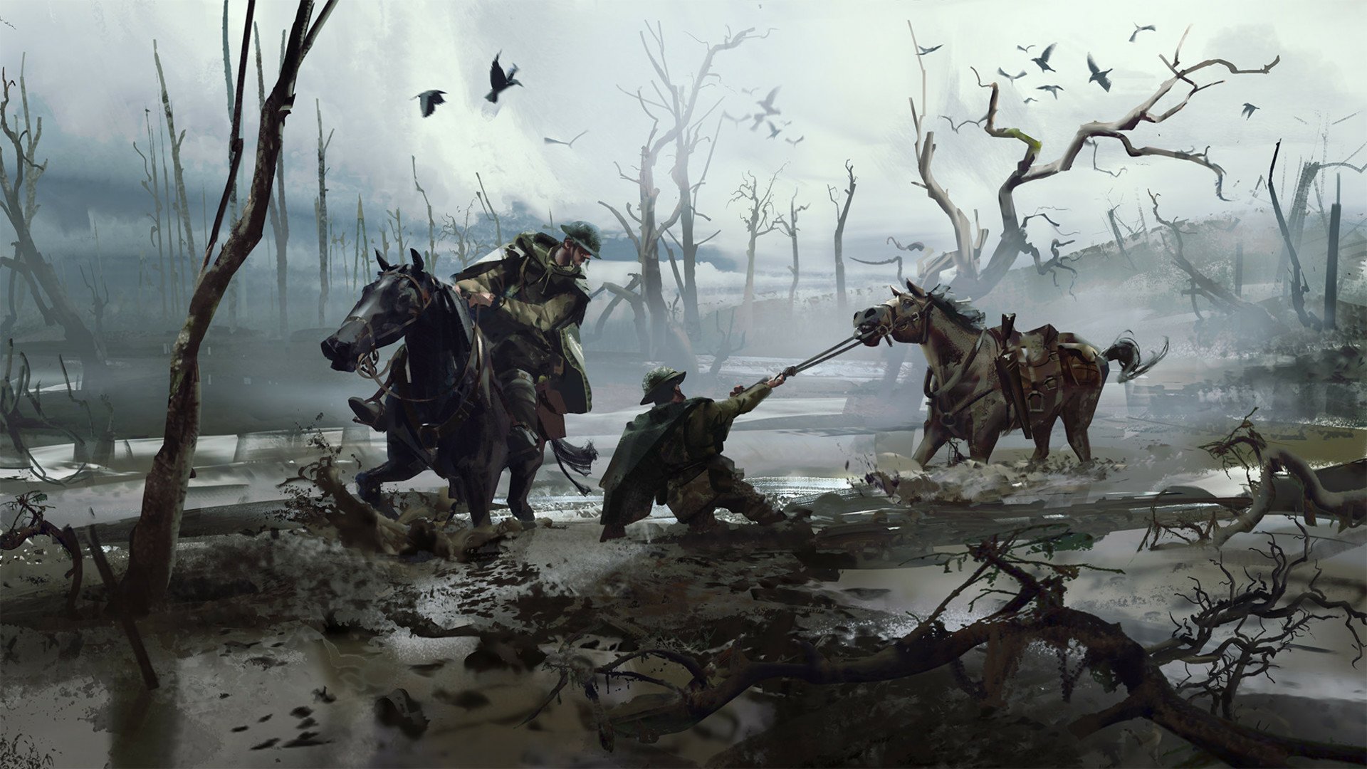 Download Mud Horse World War I Military Soldier HD Wallpaper by John Powell