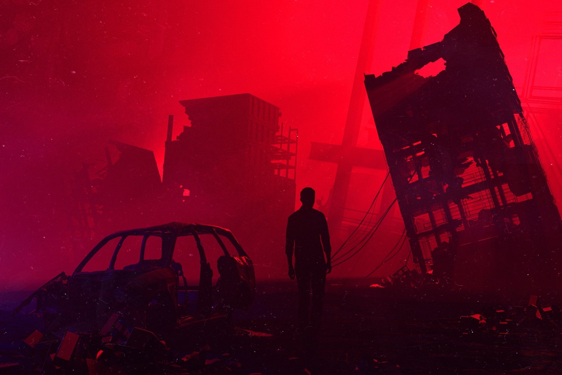 Download Silhouette Sci Fi Post Apocalyptic HD Wallpaper by Mike Winkelmann