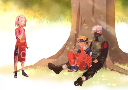 Sakura Haruno Kakashi Hatake Naruto Uzumaki Anime Naruto HD Desktop Wallpaper | Background Image