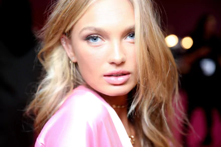 lipstick blue eyes blonde face Dutch model woman Romee Strijd HD Desktop Wallpaper | Background Image