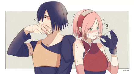 Sakura Haruno Sasuke Uchiha Anime Naruto HD Desktop Wallpaper | Background Image