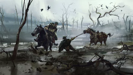 mud horse World War I military soldier HD Desktop Wallpaper | Background Image
