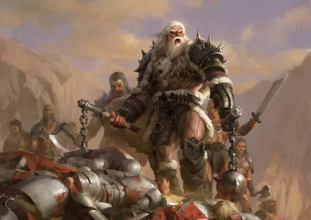 barbarian warrior armor weapon video game Clash Of Wonders HD Desktop Wallpaper | Background Image