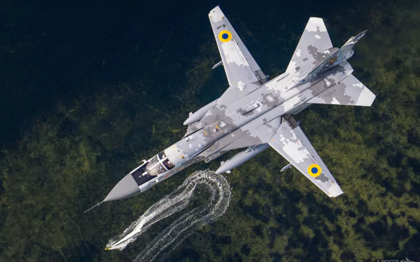 Ukrainian Air Force warplane aircraft jet fighter military sukhoi su-24 HD Desktop Wallpaper | Background Image